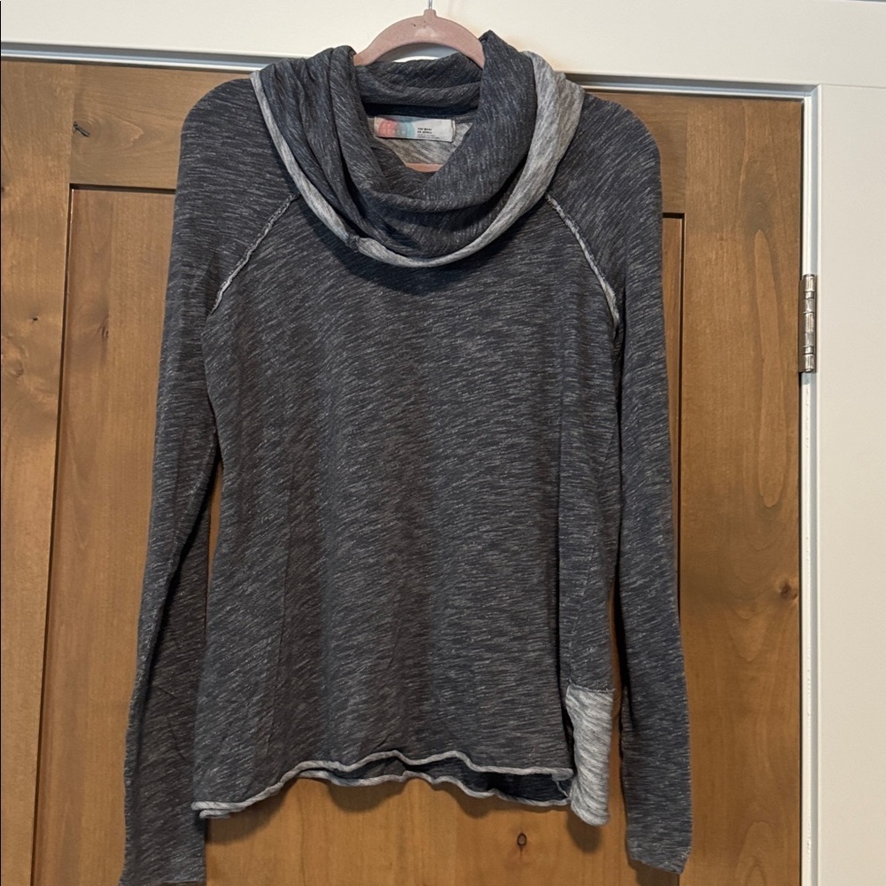 FP Beach funnel neck slouchy sweatshirt Womens OS Cotton Boho Beach coastal